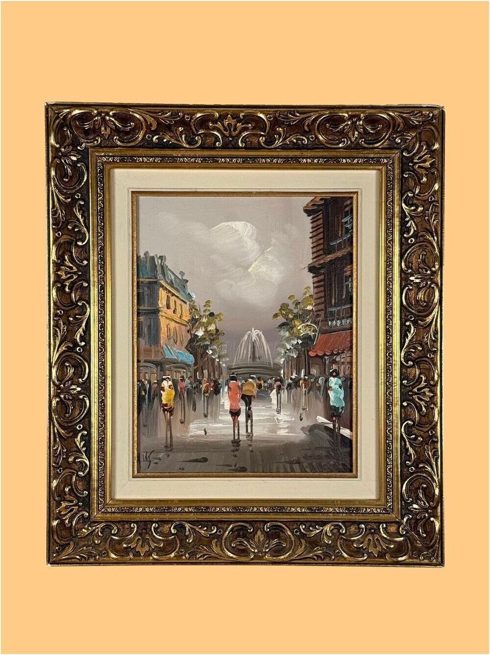 Antonio DeVity Original Oil Painting Framed 13x15 inches Vintage Italian Art